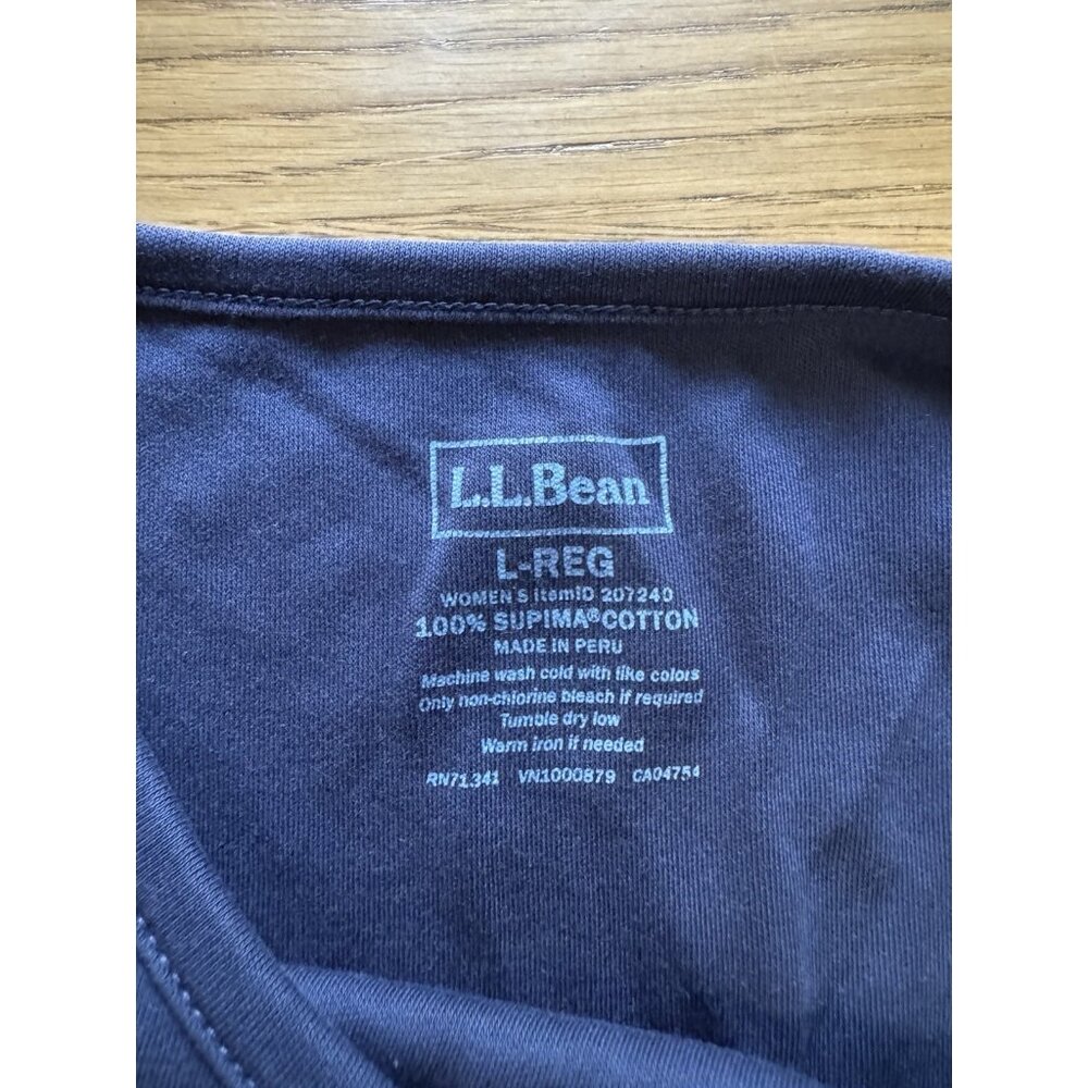 LL Bean Women Size L-Reg‎ Supima Cotton Long Sleeve Shirt Outdoor Hiking Casual - Picture 3 of 9